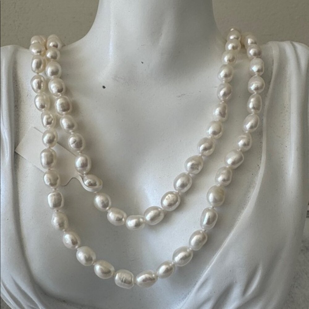 AMA TRESURES 7-8mm Cultured Freshwater Pearl 46.5" Endless Necklace J